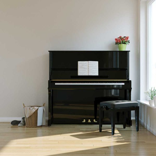 Mini Piano Droit 1:12 Maison De Poupée - Jouet Bois Blanc Avec Tabouret, Modèle Réaliste Pour Décoration Dollhouse